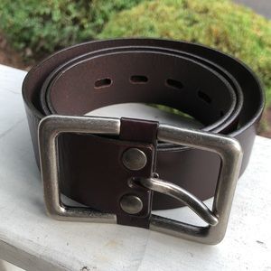 Boutique Size L (35-40) Smooth Leather Classic Black Brushed Silver HW $79 NEW